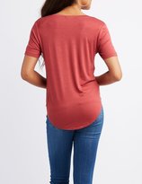 Thumbnail for your product : Charlotte Russe V-Neck Boyfriend Pocket Tee