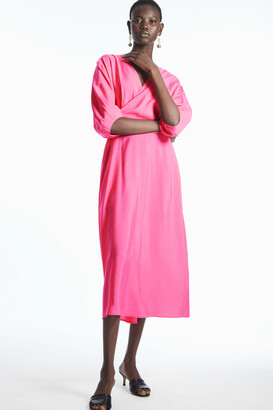 COS Puff-Sleeve Midi Dress - ShopStyle