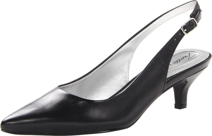 black and white slingback