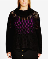 Thumbnail for your product : City Chic Trendy Plus Size Pointelle Sweater