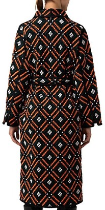 Akris Tile-Patterned Wool Trench Coat