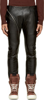 Thumbnail for your product : Rick Owens Black Leather Silver Zip New Aircut Trousers