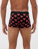 Thumbnail for your product : Diesel Trunks In Black With Heart Print