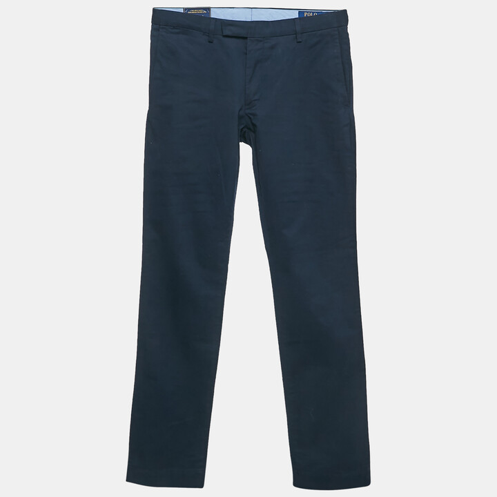 Polo Ralph Lauren Navy Blue Stretch Gabardine Slim Trousers S