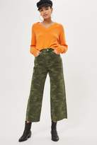Thumbnail for your product : Topshop PETITE Khaki Camouflage Cropped Jeans