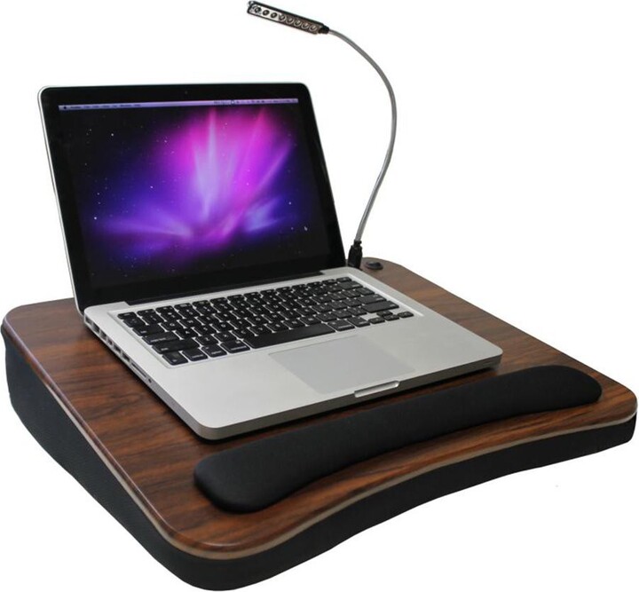 Sofia + Sam Memory Foam Lap Desk with USB Light Portable Black