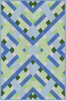 Corrigan Studio Kinsella Geometric Blue Area Rug