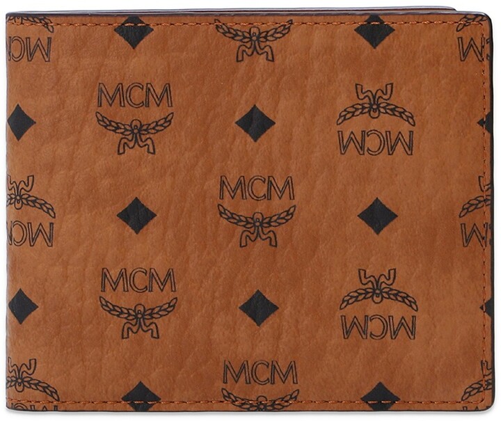 MCM Aren Bifold Wallet In Maxi Monogram Leather in Black for Men