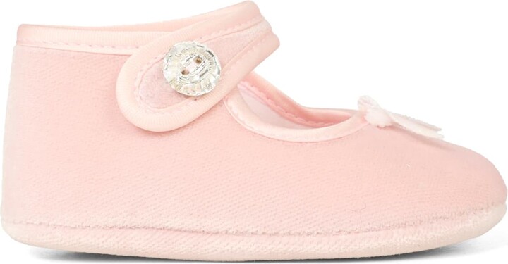 Pink Ballet Shoes For Baby Girl With Bow