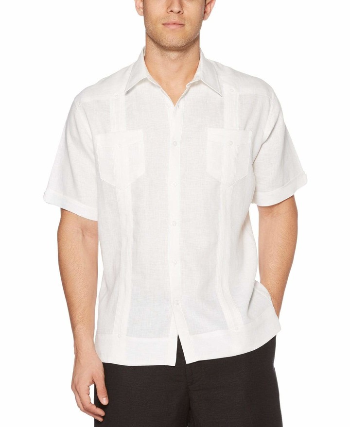 Cubavera Big & Tall Linen Two-Tone Guayabera Shirt - ShopStyle