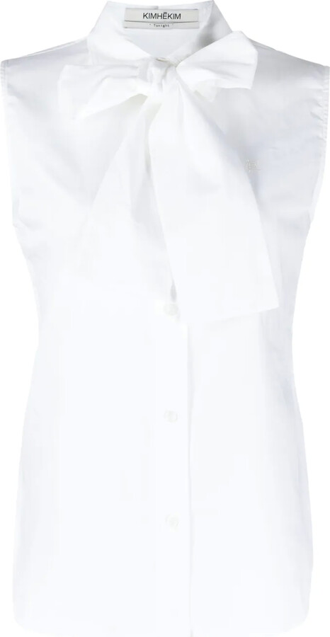 Kimhekim Pussy-Bow Cotton Blouse