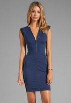 Thumbnail for your product : Halston Sleeveless Zip Front Ponte Dress With Colorblock Detail