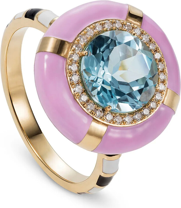 Nevernot 18kt yellow gold Show N Tell topaz ring