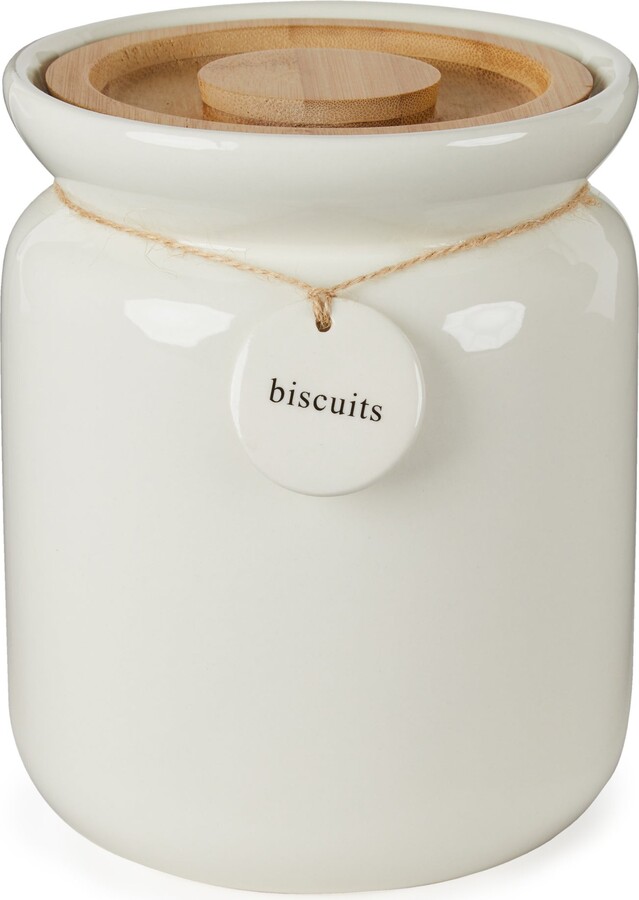 Dunelm Hang Tag Biscuit Canister Cream ShopStyle Food Storage Containers