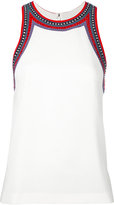 Thumbnail for your product : Tory Burch embellished trim tank