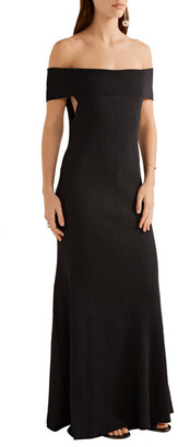 By Malene Birger Alliane Off-The-Shoulder Ribbed Stretch-Knit Maxi Dress