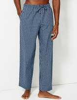 Thumbnail for your product : M&S CollectionMarks and Spencer 2 Pack Pure Cotton Checked Long Pyjama Bottoms
