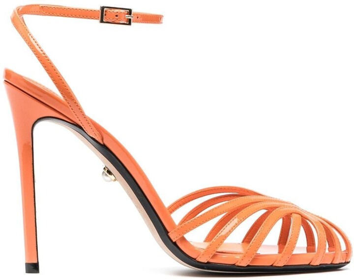 Mode Queen Stiletto orange clair motif ray\u00e9 style d\u00e9contract\u00e9 Chaussures Escarpins Stiletto 