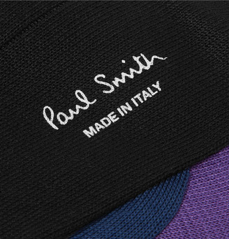Paul Smith Colour-Block Ribbed Cotton-Blend Socks