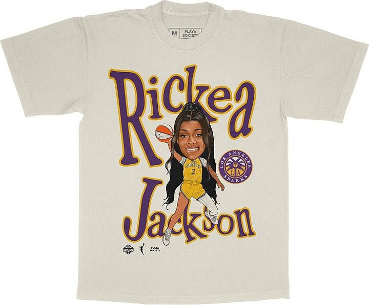 Unisex Playa Society Rickea Jackson Cream Los Angeles Sparks Sketch T-Shirt