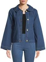 Thumbnail for your product : Co Peter Pan Collar Button-Front A-Line Denim Jacket