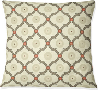 Beige Brown Modern Trellis - Modern Throw Pillow
