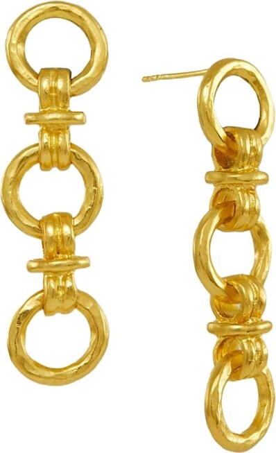 Ottoman Hands Zehra Chain Drop Stud Earrings