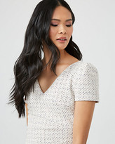 Thumbnail for your product : Le Château Double Knit Puff Sleeve V-Neck Dress