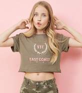 Thumbnail for your product : New Look Girls Khaki NYC East Coast Slogan T-Shirt