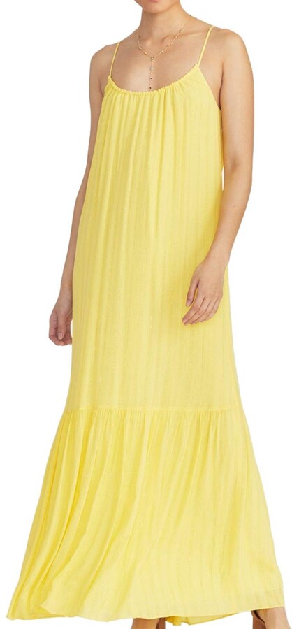 yellow spaghetti strap maxi dress