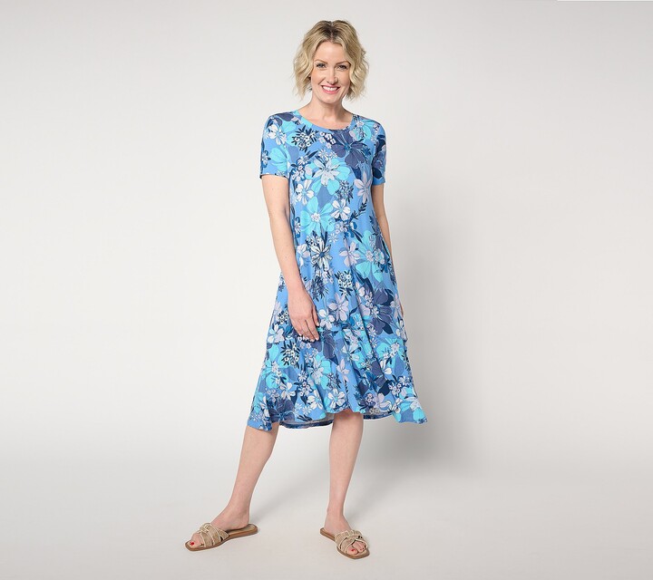 Logo by Lori Goldstein LOGO by Lori Goldsten Petite Rayon 230 Hi-Low Hem Dress