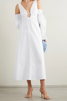 Thumbnail for your product : Rosie Assoulin Convertible Cold-shoulder Cotton-poplin Midi Dress