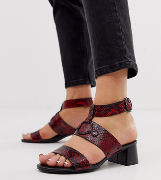 red block heel sandals wide fit