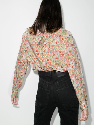 Y/Project Scarf-Neck Floral-Print Blouse
