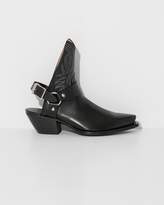 Thumbnail for your product : R 13 Black Half Cowboy Boots with Harness