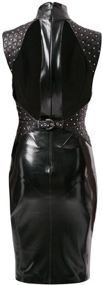 Versace Pre-Owned Faux Leather Studded Dress