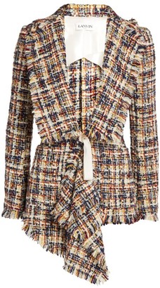 Lanvin Asymmetric Tweed Jacket