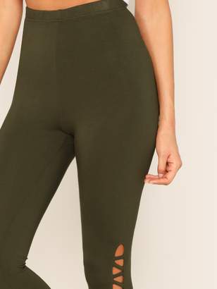 Shein Cut-out Side Solid Leggings