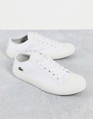 Lacoste Topskill 0721 tumbled leather lace up sneakers in white - ShopStyle
