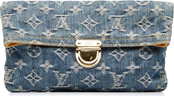 Blue pre-owned Louis Vuitton 2009 denim monogram belt bag
