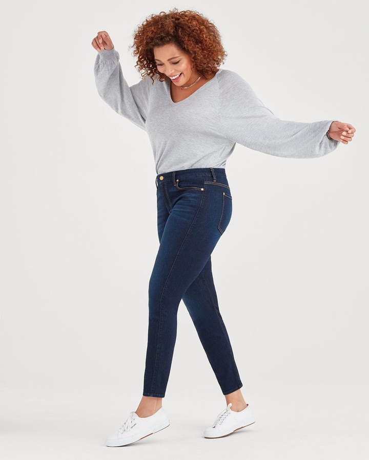 slim illusion high waist ankle skinny in tried and true