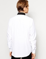 Thumbnail for your product : ASOS Smart Shirt In Long Sleeve With Cut And Sew Print
