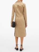 Thumbnail for your product : Wales Bonner Leather-trimmed Cotton Shirtdress - Camel