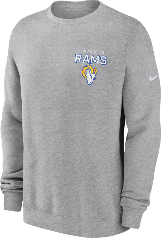 Nike Los Angeles Rams Draw Block Club Men's NFL Pullover Crew in Grey | NKPV06G95-KU0