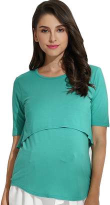 Sweet Mommy Maternity and Nursing Bamboo Layered Top , M