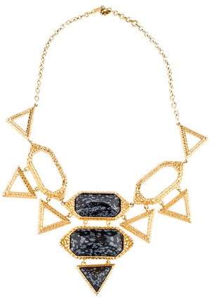 Isharya Obsidian Croc Statement Necklace