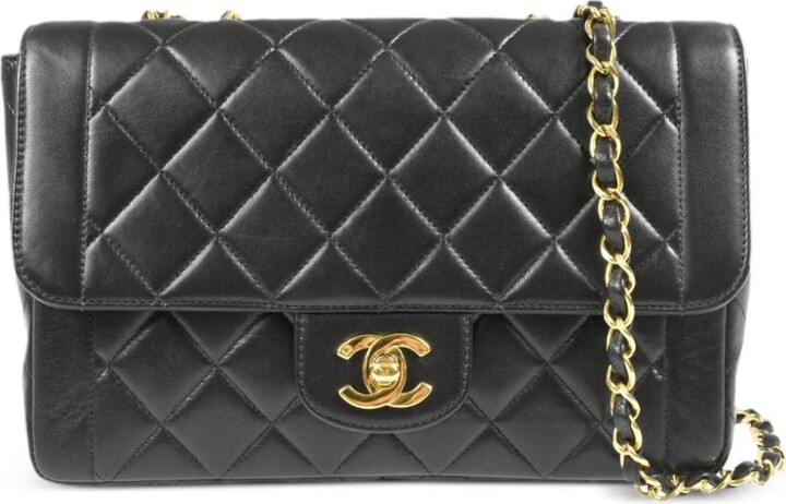 Chanel Pre-owned 1998 Medium Classic Double Flap Shoulder Bag - Black