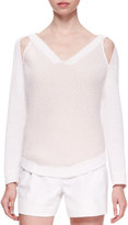 Thumbnail for your product : 3.1 Phillip Lim V-Neck Sweater with Cold Shoulders