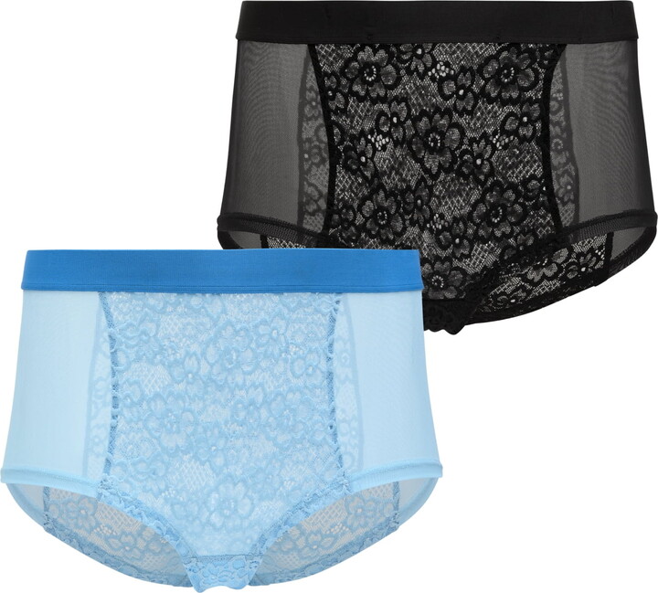 Parade Lace Mesh Boyshort Underwear, 2-Pack, Sizes XS to 3XL