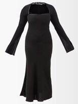 Thumbnail for your product : 16Arlington Leith Leather-strap Crepe Midi Dress - Black